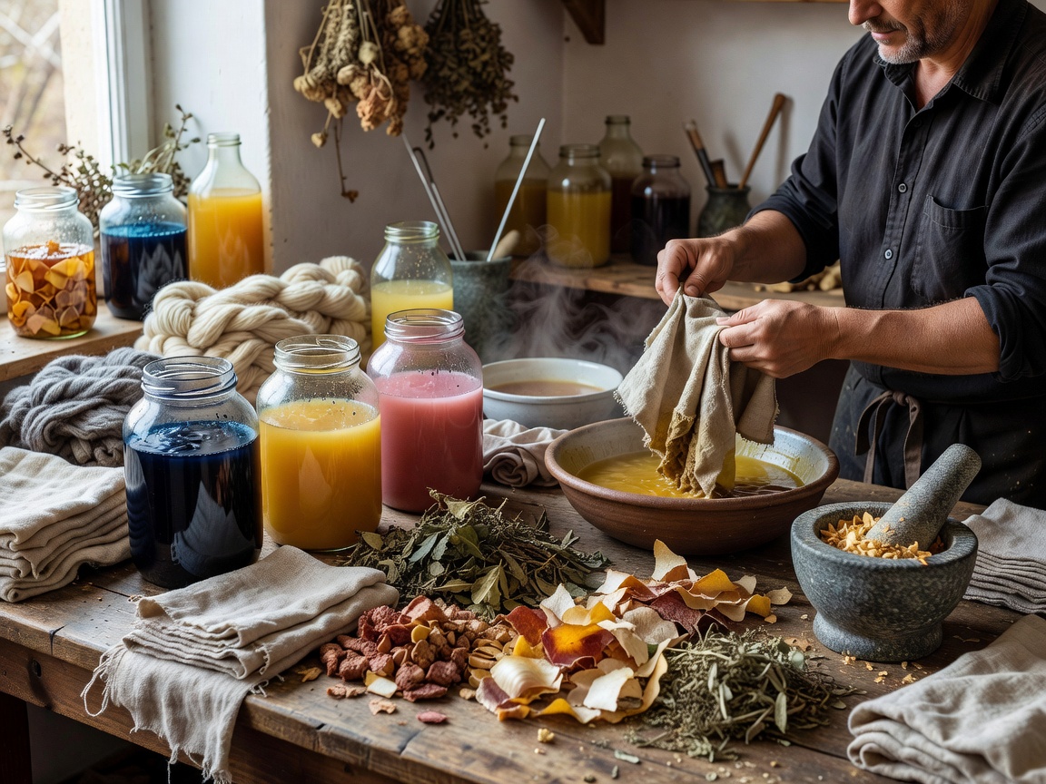 Botanical dyeing process with plant extracts