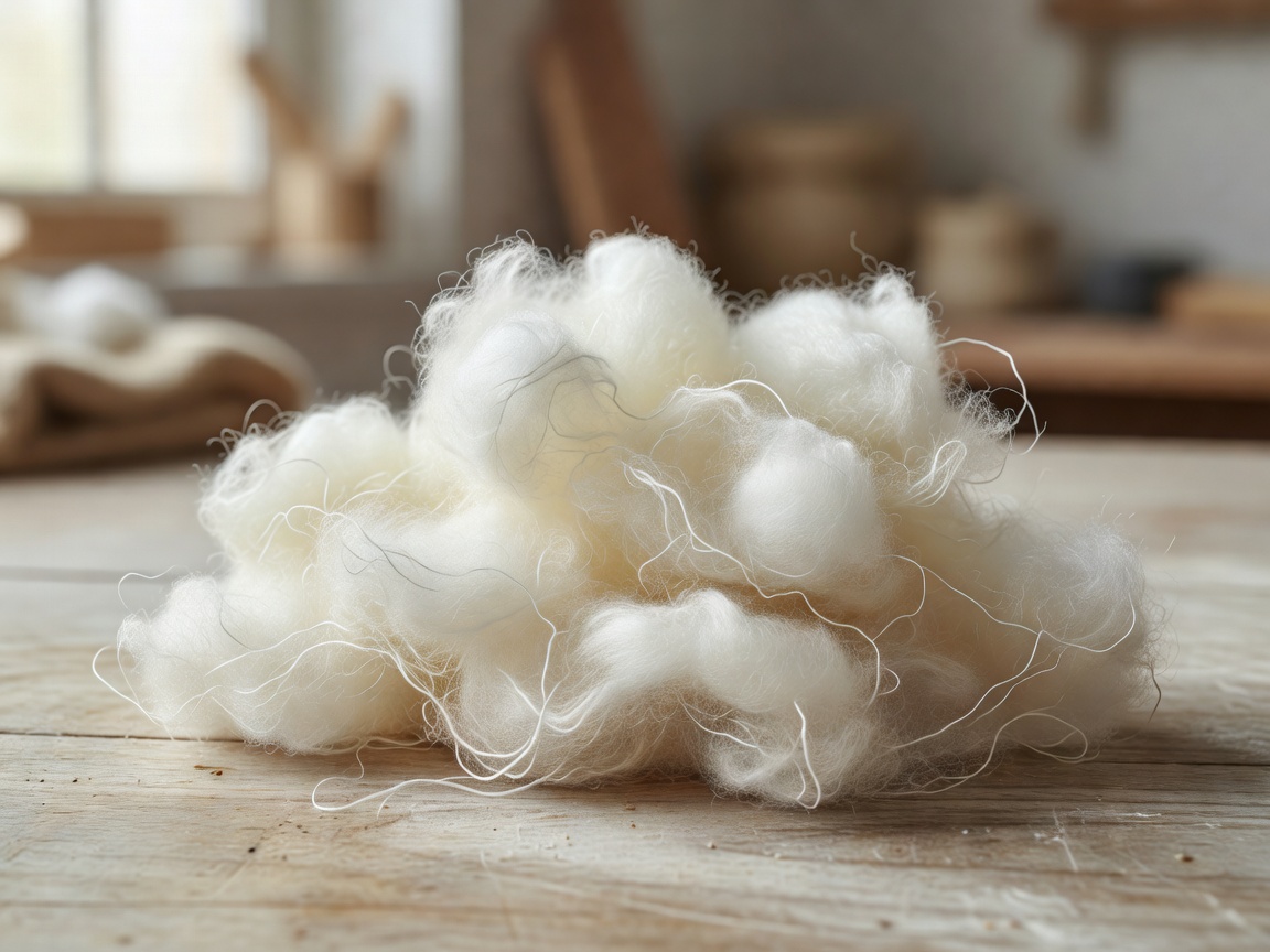 Sustainable organic cotton fiber sample